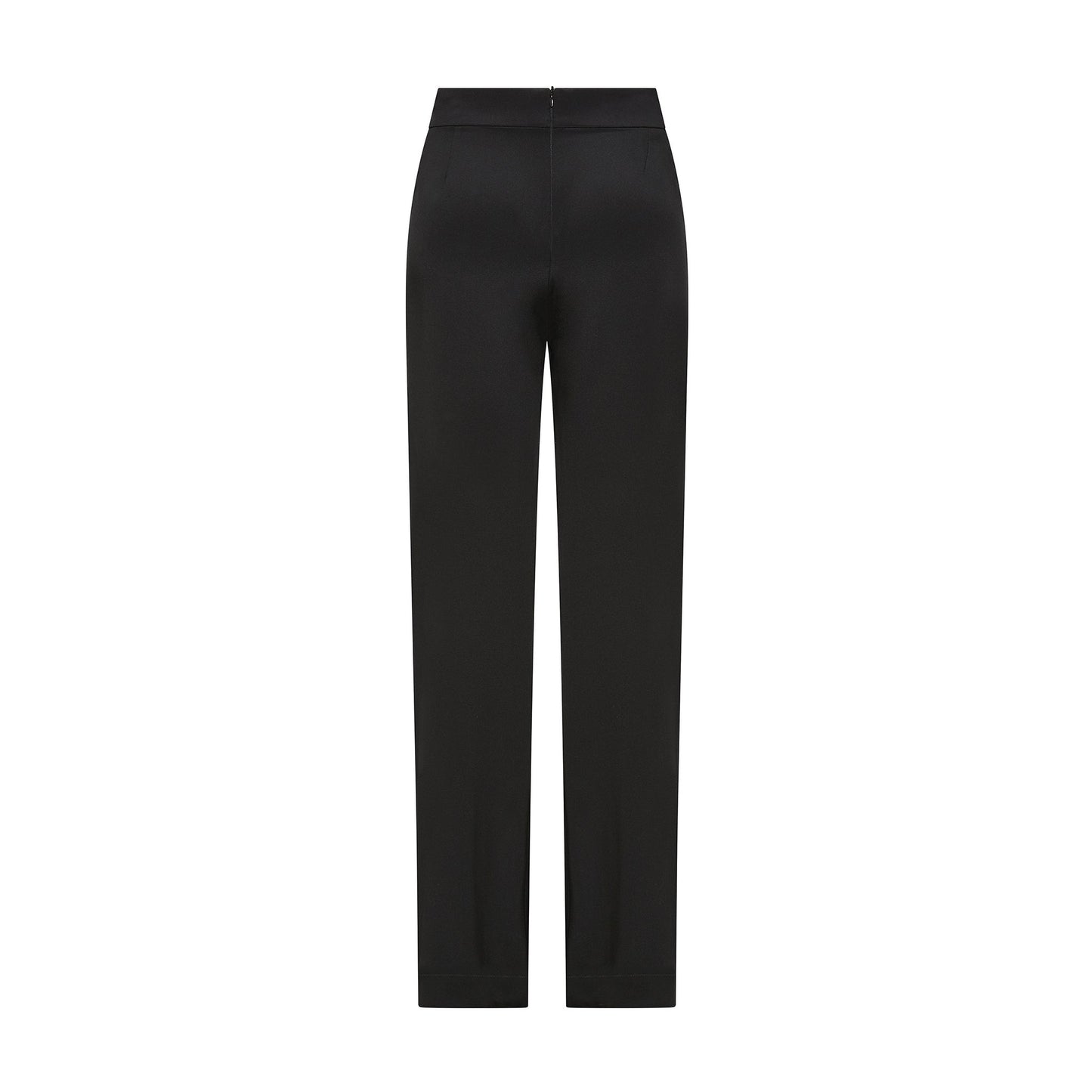 Womens Black flowy, wide-legged silk trousers 