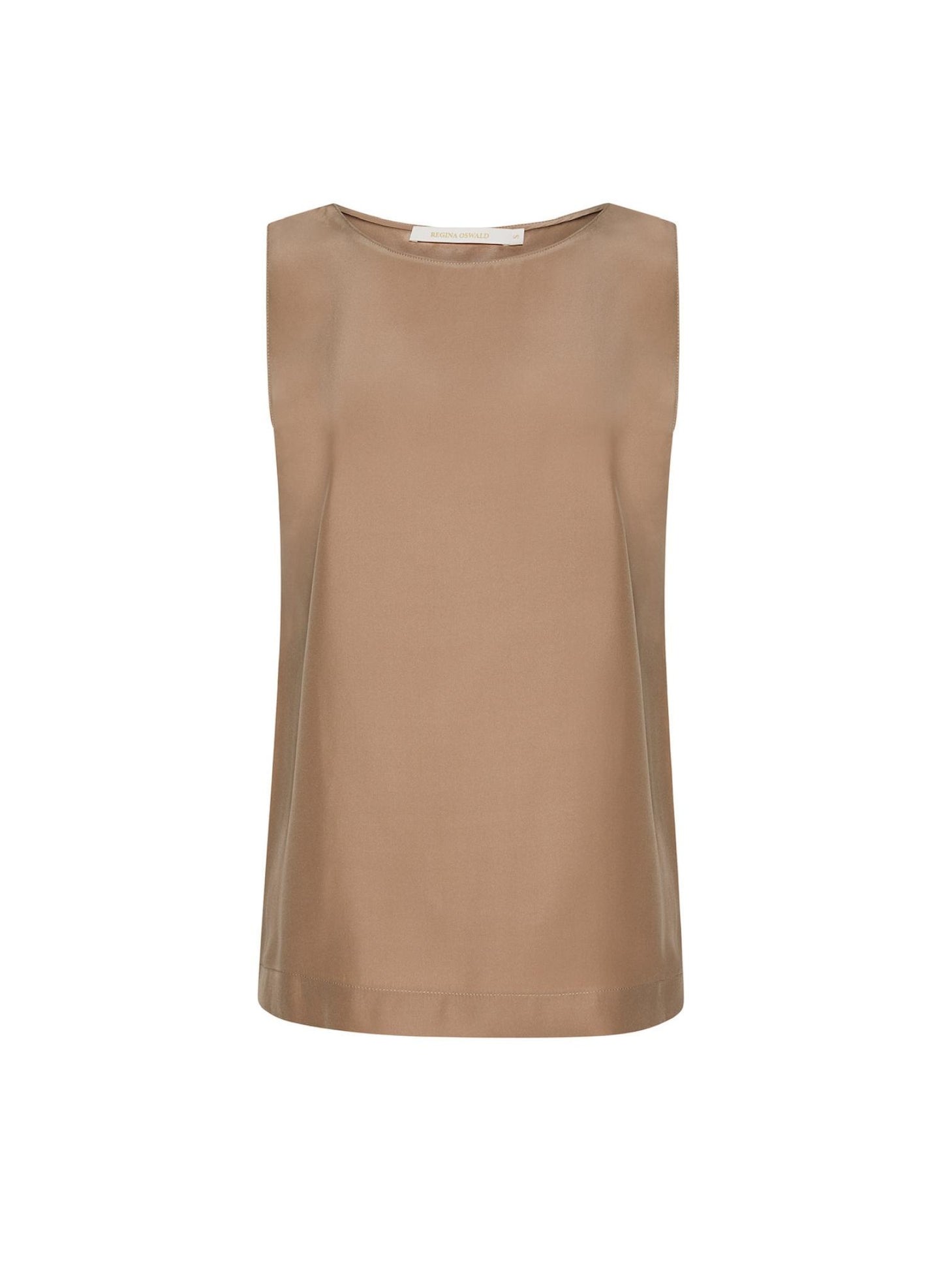 Womens Beige Silk Tank Top