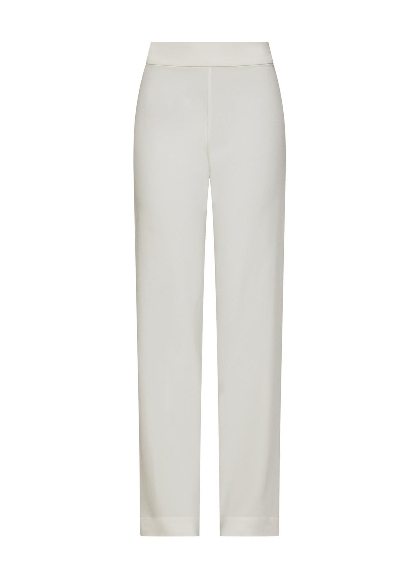 Womens White flowy, wide-legged silk trousers 