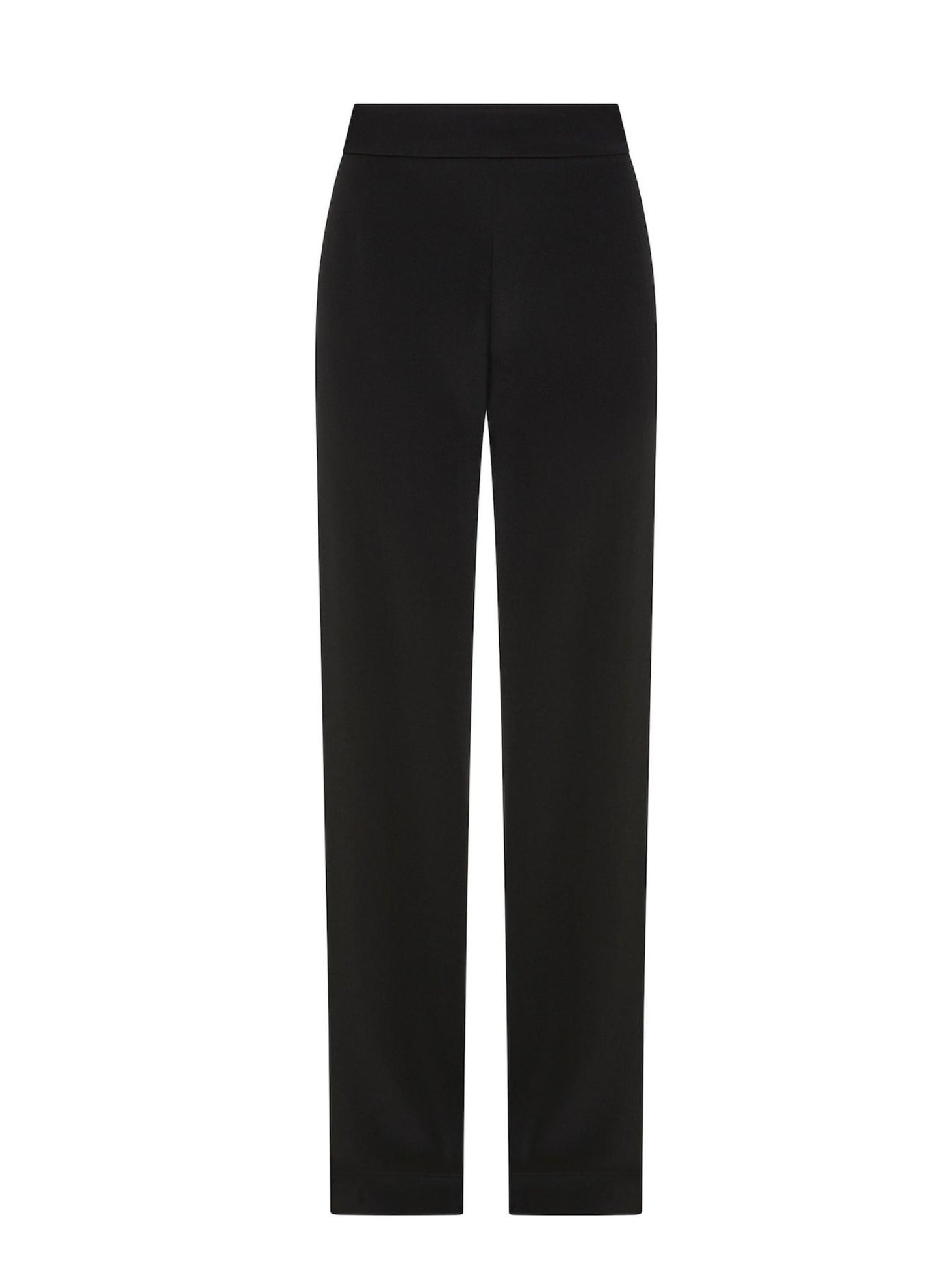 Womens Black flowy, wide-legged silk trousers 