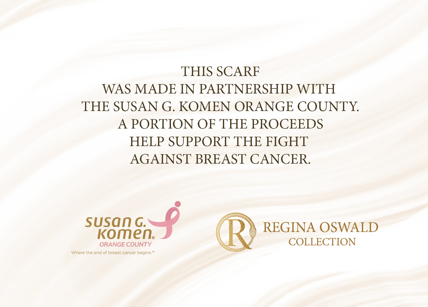 Silk Triangle Scarf, Pink White / Benefits Susan G. Komen O.C.