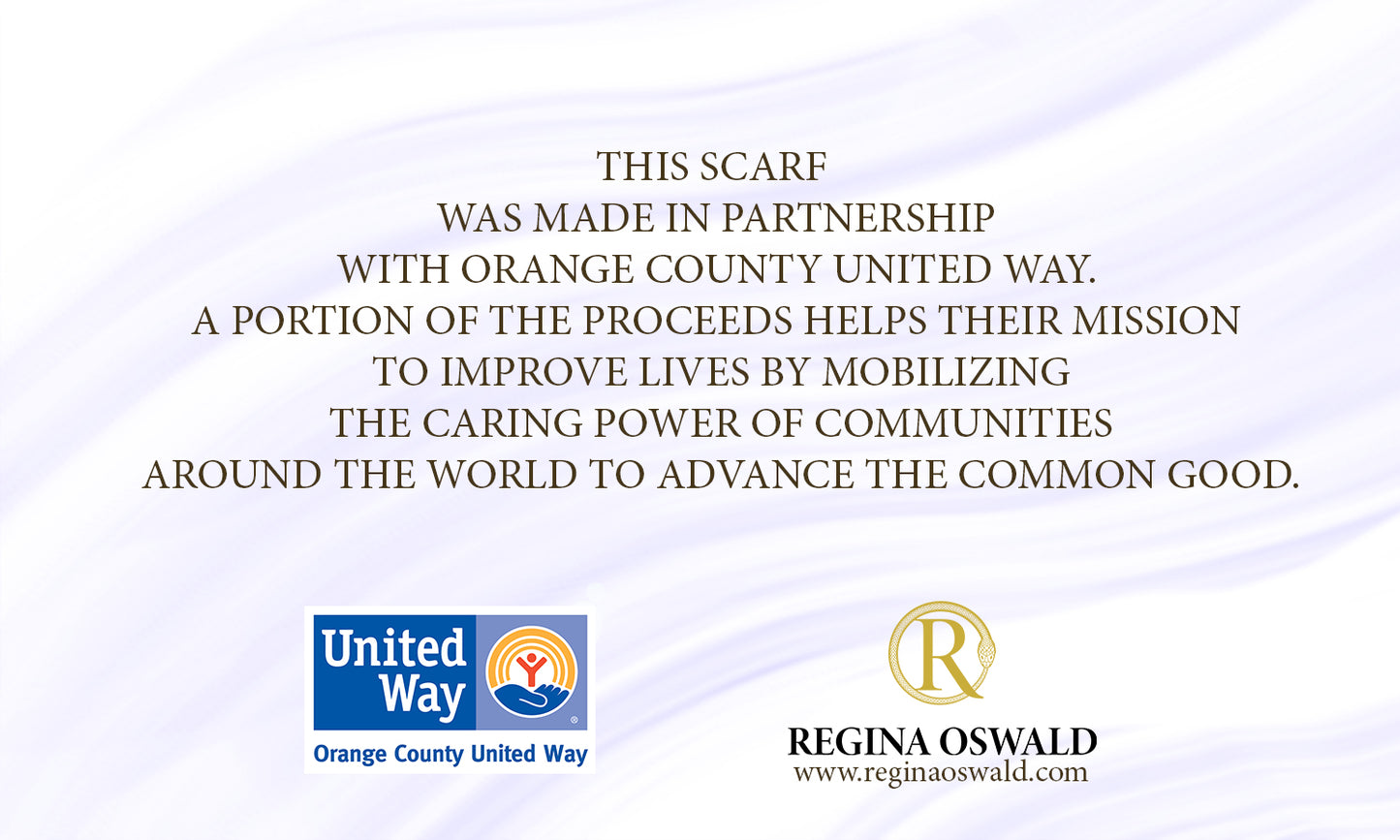 Silk Triangle Scarf, Orange with Beige Benefitting Orange County United Way